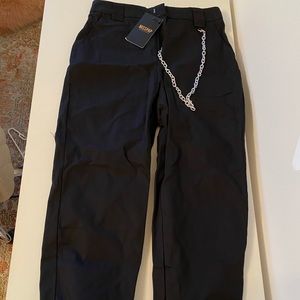 Black cargo pants with chain